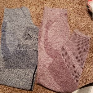 2 pair seamless pink leggings